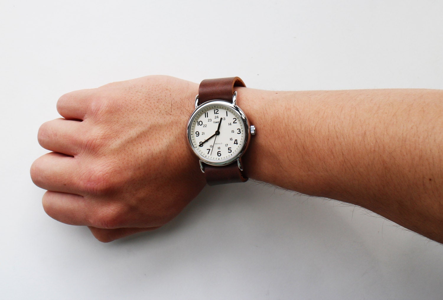 timex weekender leather strap