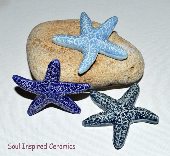 Ceramic Starfish Set for Beach Home Decor by SoulInspiredCeramics