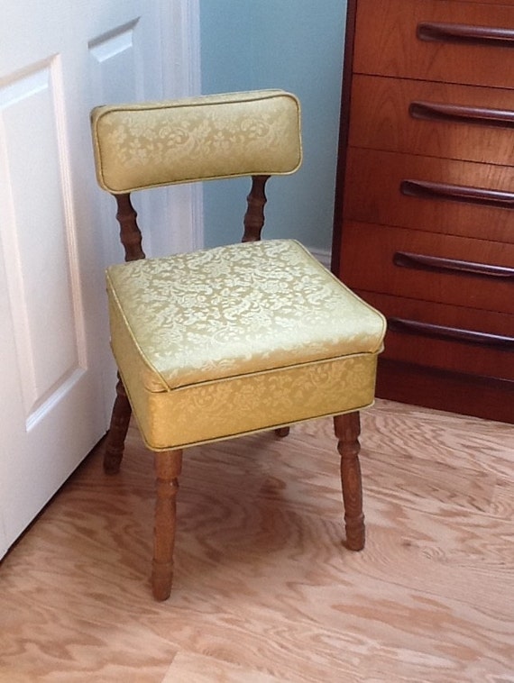 Sewing Chair with Hideaway Under Seat Vtg.1950's by