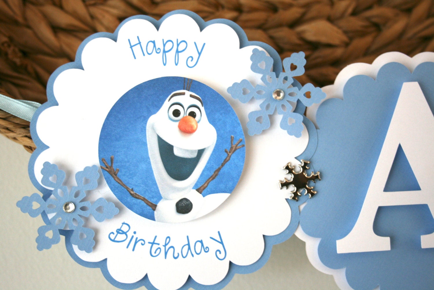 Frozen Olaf Banner Happy 1st Birthday Birthday Party Banner