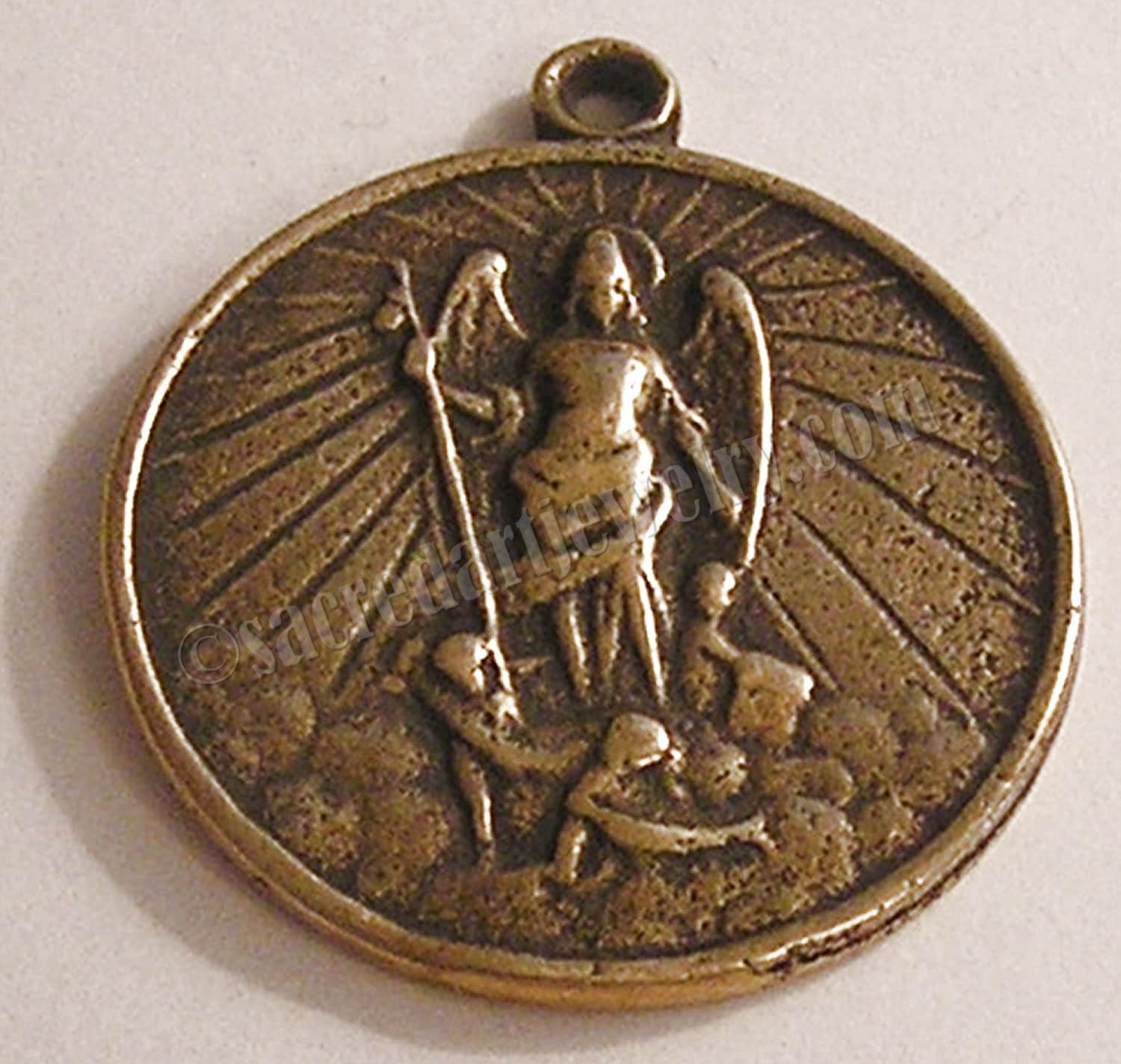 St Michael Medal Saint Angel Sterling Silver St Michael Medal Saint Angel Sterling Silver