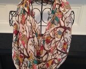 Colorful Owl Scarf, Owl Scarf, Animal Scarf Colorful Owl Scarf, Owl Scarf, Animal Scarf