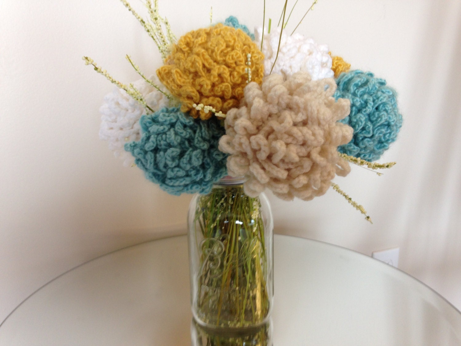 Crochet flower on stem multiple colors to by BlessingsandBabies