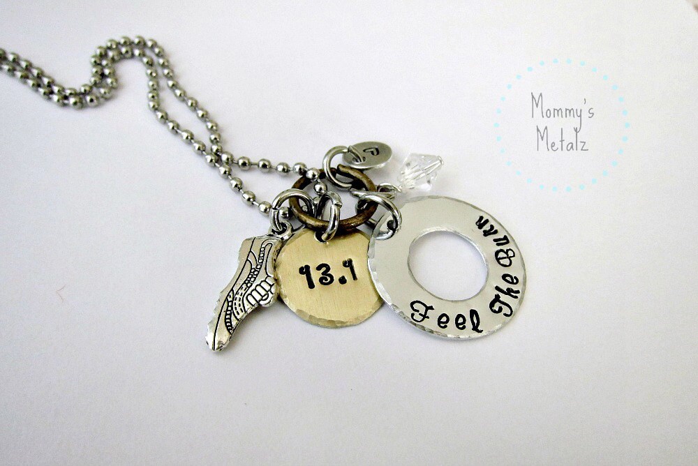 Fitness Jewelry Running Marathon Necklace Marathon by MommysMetalz