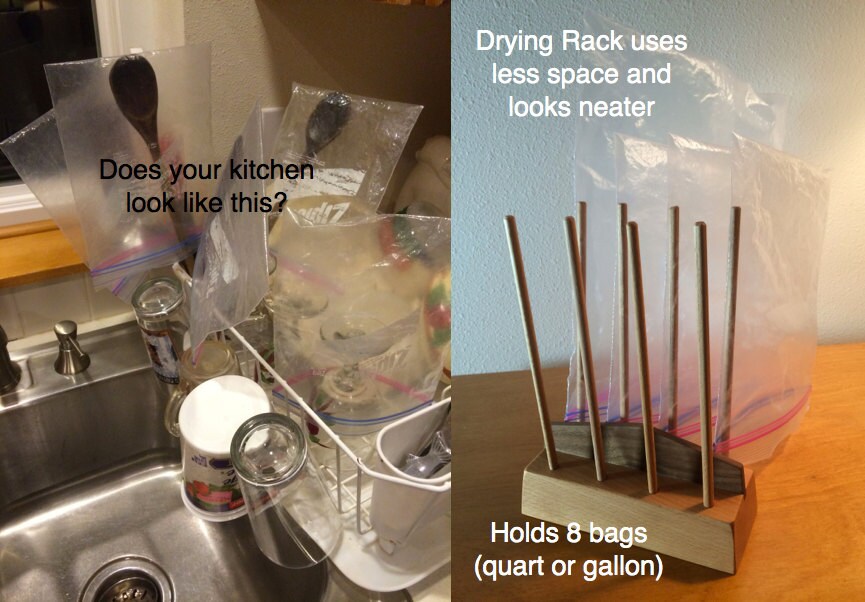 Ziplock Bag Drying Rack Wash Dry And Reuse Your Plastic