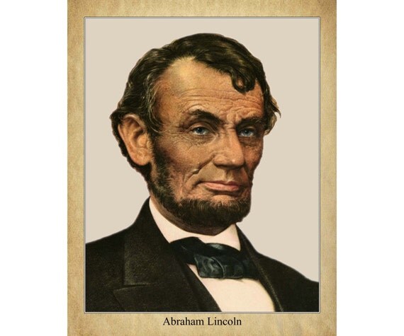 Abraham Lincoln 16x20 print of color by QuailHollowGallery on Etsy