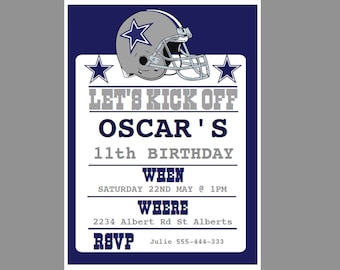 DALLAS COWBOYS Birthday INVITATION Birthday