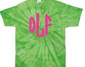 tie dye shirts with monogram