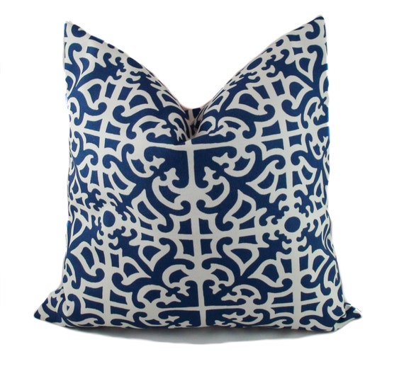 Blue outdoor pillow Blue outdoor pillow cover by PillowCorner