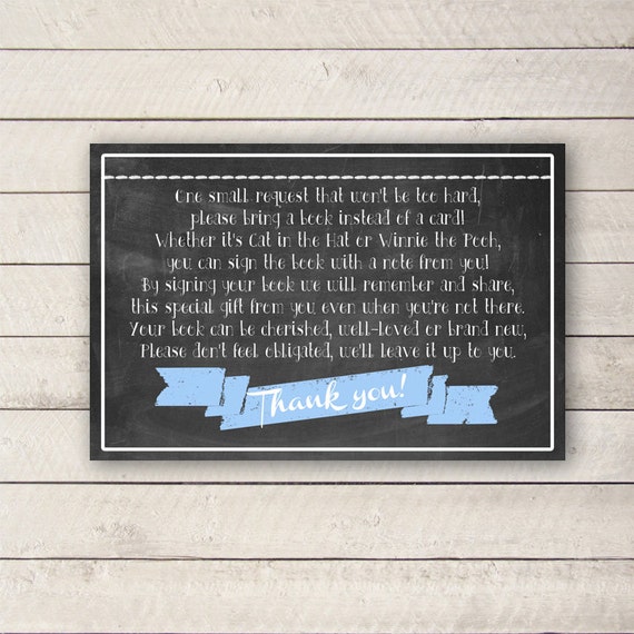 Please bring a book Book in lieu of a Card by WhitetailDesigns