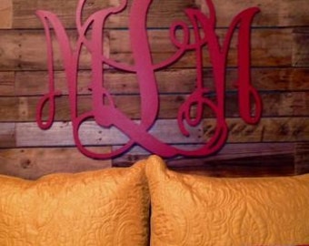Wooden Wall Monogram | Quick Ship Gift | Painted Monogram | Large Wall Letters | Cursive Wooden Letters | Wedding Guest Book | Wall Hanging
