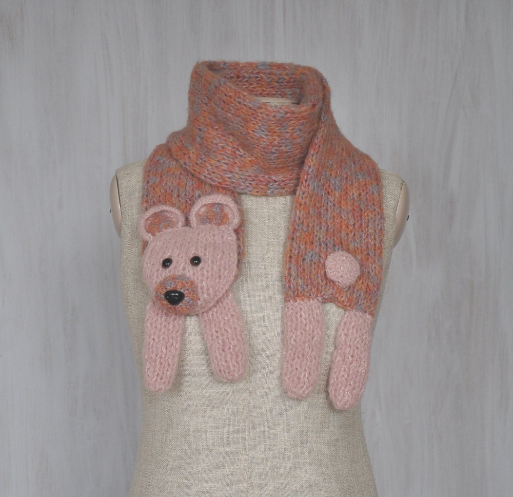 teddy bear scarf knitting pattern