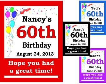 15 ~ 60th Birthday Party Favors Personalized MAGNETS ~ FREE SHIPPING
