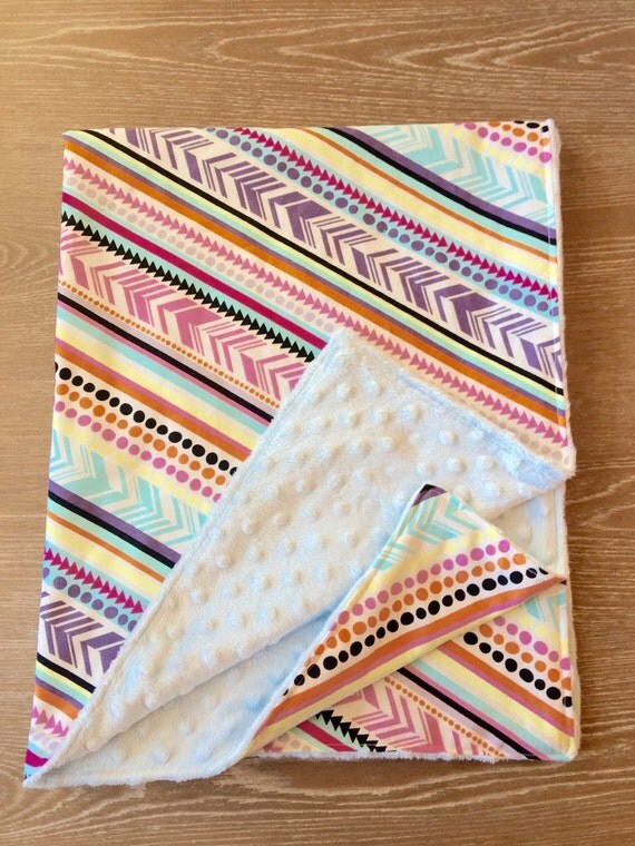 New Tribal Print Minky Baby Blanket by NeuhausCreations on Etsy