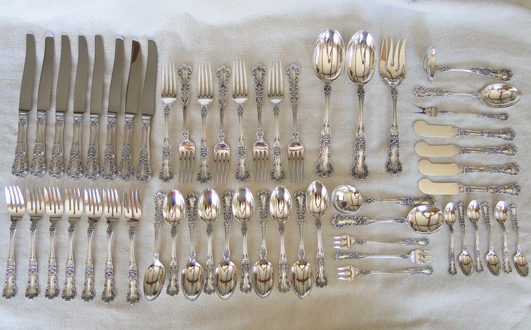 Gorham Sterling Silver BUTTERCUP Pattern 54 pc by TheCalamityHouse