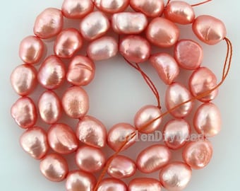 Baroque pearl Freshwater Pearl Potato Loose Pearl Pink Color 8-9mm 36pcs Full Strand Item No-BP011