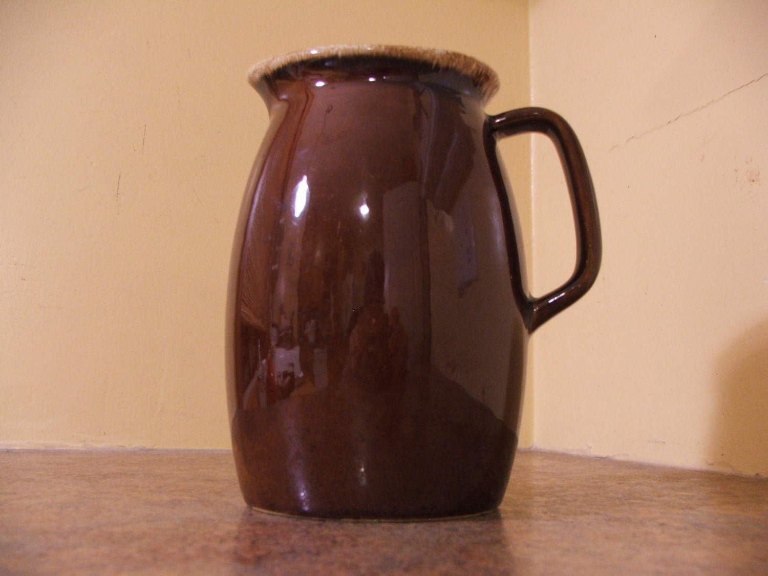 Vintage 60s Hull Oven Proof Pottery Brown Drip by PaulsRetroLounge