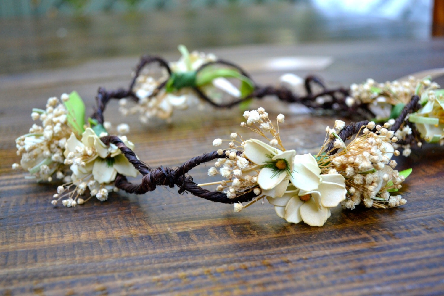 White / Cream Flower Crown/ Artificial Flower Crown/ Flower