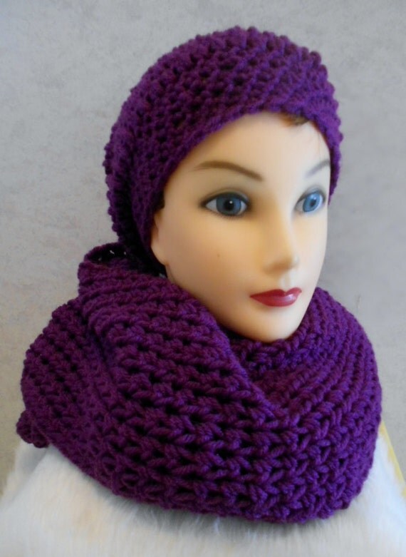 Crocheted Hat and Infinity Scarf Set by StacysCrochetandmore