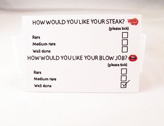 Steak and blow job day cards Down blouse and upskirt