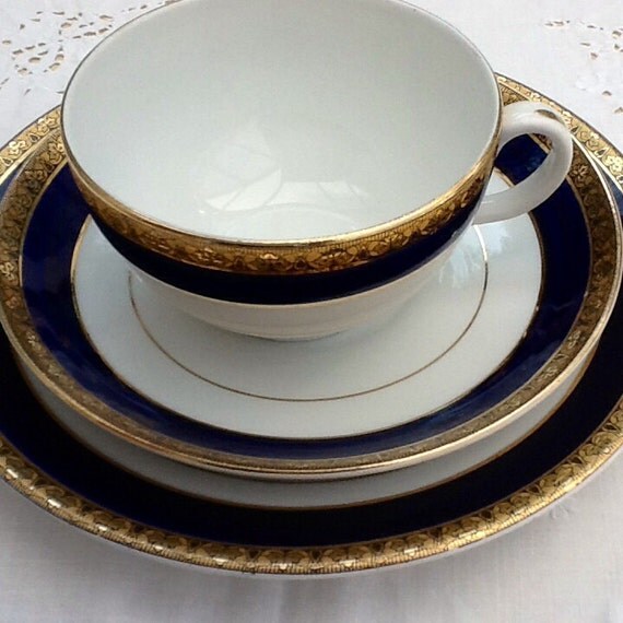 Antique Mintons bone china tea set trio c1890 by Mercysemporium