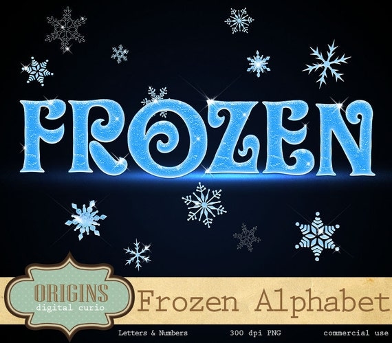 Frozen Alphabet Clipart - Frozen Letters - Winter Frost Ice Letters PNG ...