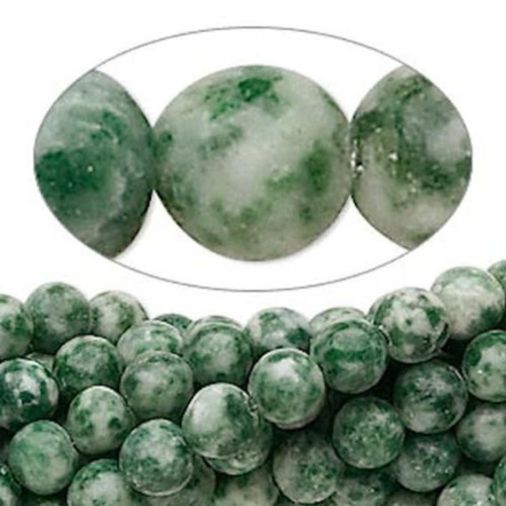 6mm Green White Tree Moss Agate Round Beads 20 pcs gem stone