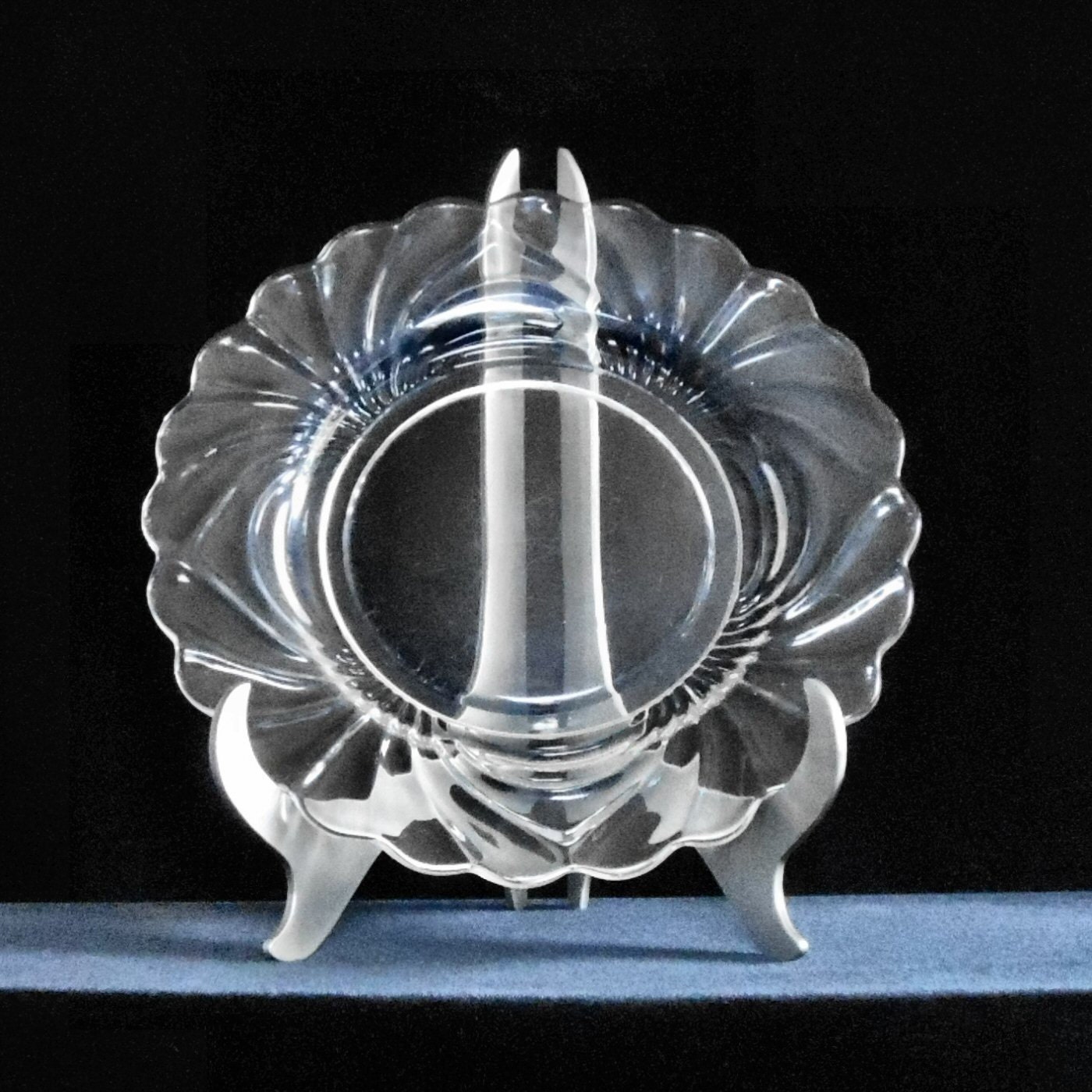 Set of 4 Crystal Luncheon Plates in the Caprice Pattern by