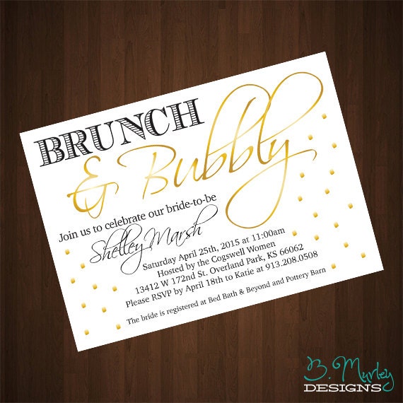 Brunch And Bubbly Bridal Shower Invitations 8