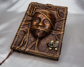 defaulter book punishment book BDSM Slave sub notebook diary genuine leather with 3D Scene woman head Unique Story of O Ring Fetish penalty