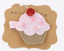 cupcake felt headband hair clip sparkly glitter baby popular items cli