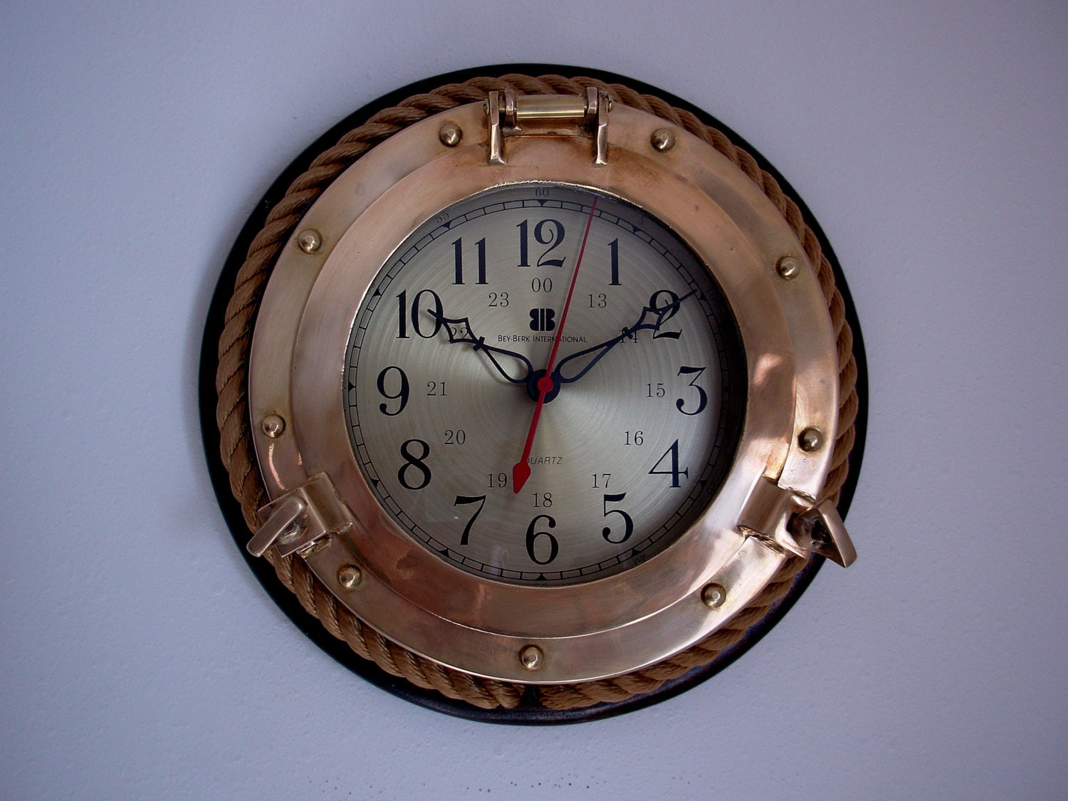 Vintage Nautical Porthole Clock Bey Berk International