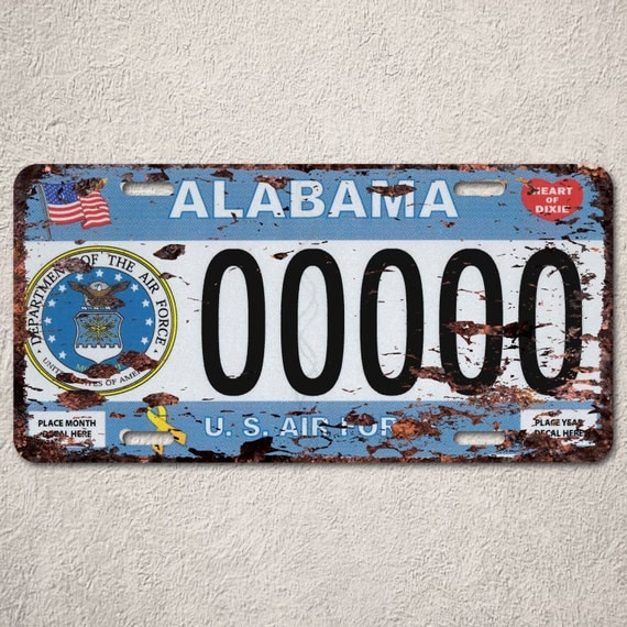 LP0125 Alabama State Auto License Plate Rust Vintage by Pinkicee