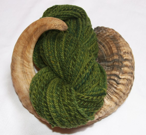 Hand Dyed Hand Spun  Hog Island Yarn - Green Pastures