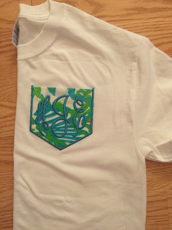 Monogram Pocket Tees Lilly Pulitzer Fabric Available