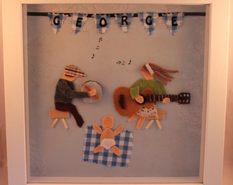 Items similar to Handmade canvas personalised to match your childs room