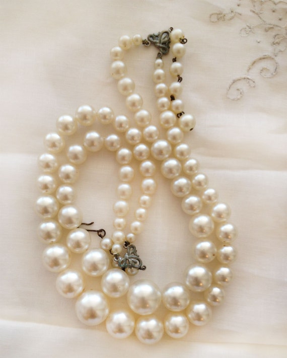 Mother of the Bride or Groom Wedding Pearl Necklace Double