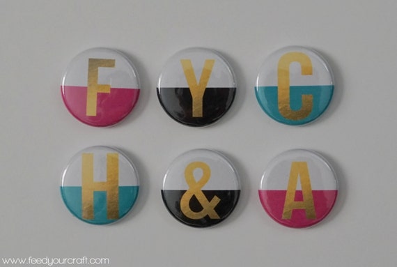 Lettre or Dip teint Flair Mini Badges