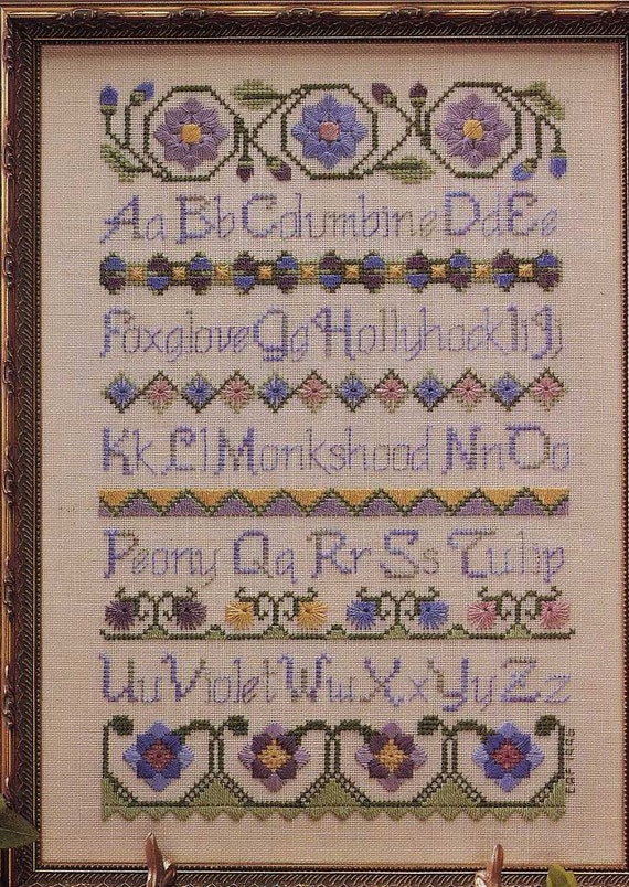 An Old Fashioned Garden Sampler Counted Cross Stitch Pattern