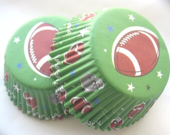 25 Football Cupcake Liners - Cupcake Papers - Traditional Size - Football Party - Football theme - Super Bowl - Sports