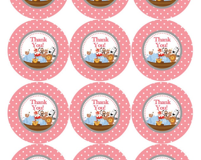 Thank You Favor Tags .Noah's Ark party tags. Printable Noah's Ark tag. Baptism tag.Birthday diy Thank You Tags. Babyshower. INSTANT DOWNLOAD
