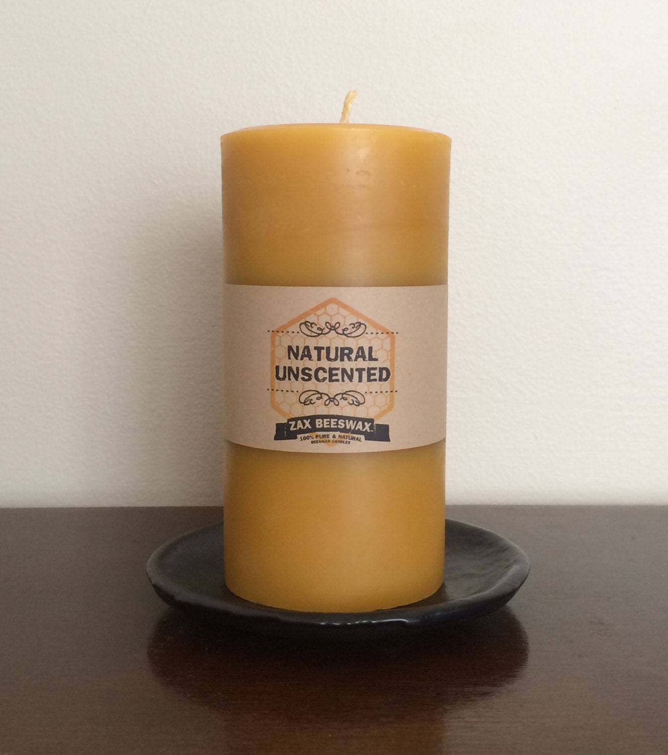 100 Pure & Natural Beeswax Pillar Candle 3x6 Smooth