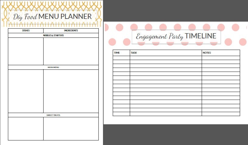 DIY Engagement Party Planner Printable Gold by CaseyJoanDesign