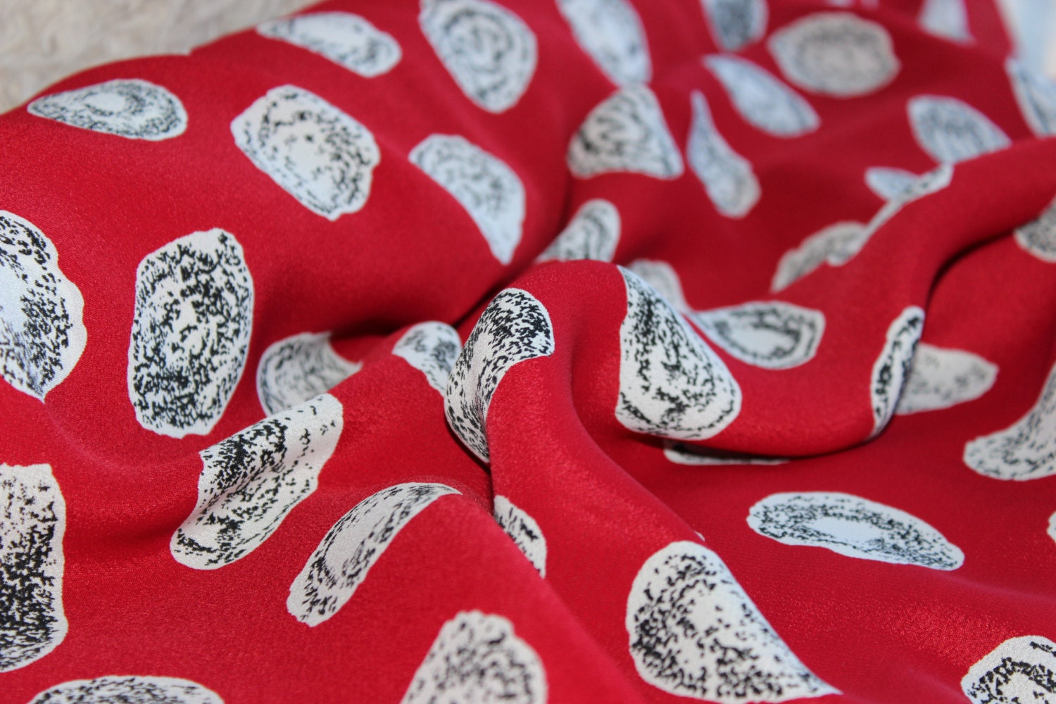Red Rayon Crepe Fabric by the Yard Rayon by StevieSaintFabrics