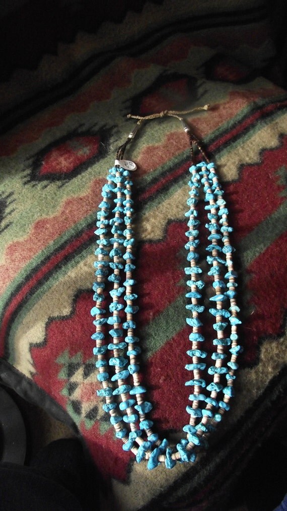 Rare pow wow turquoise huge old pawn by LittleCherokeeValley