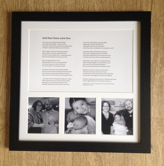 Personalised framed poem 40 lines with space for photos