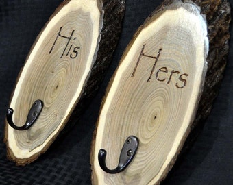 Wedding Gift ~ His And Her Gift ~ Key Ring Holder ~ Coat Hook ~ Towel Hook ~ Live Edge Wood ~ Wedding Gift ~ Housewarming Gift ~ Couple Gift