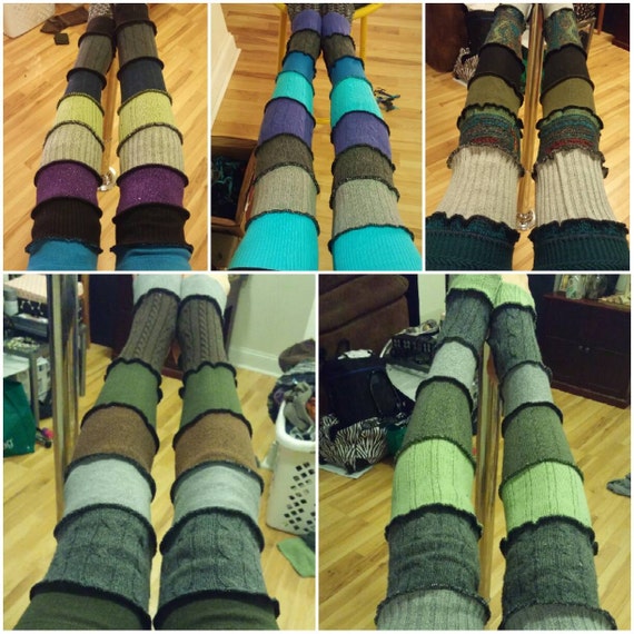 Custom Yoga Thighhigh Stirrup Leg Warmers Upcycled