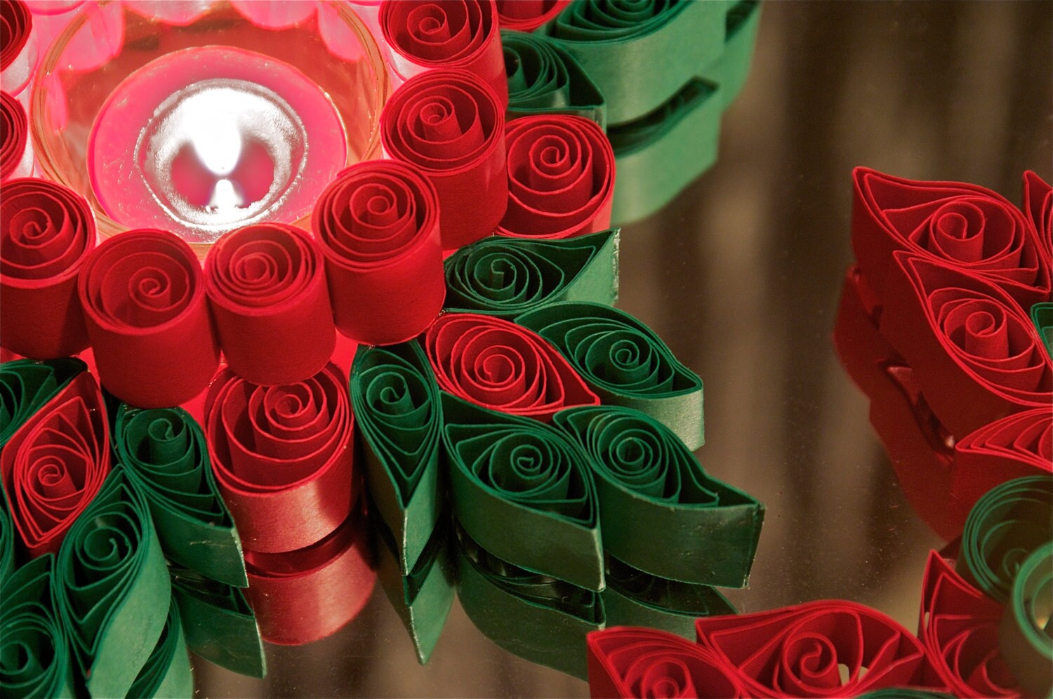 Quilled Christmas Tea Light Holder Candle Holder Tealight