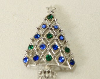 Vintage Silver Plated Christmas Tree Brooc Christmas Pin VintageJewelry Vintage Brooch
